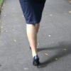 walking in sexy blue heels