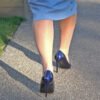 lovely metallic blue high heels