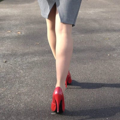 vintage red high stiletto