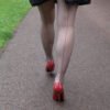 Red High Stiletto and Seamed stocking