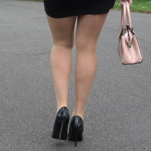 tight little black dress and heels