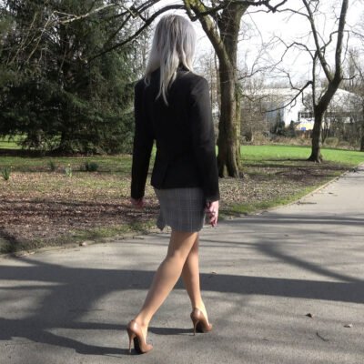 heeled lady totters her high stiletto