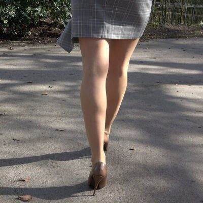 heeled lady totters her high stiletto