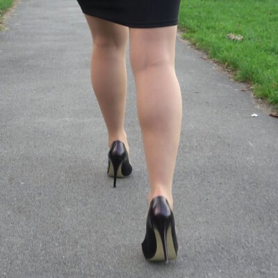 she wears heels high heels