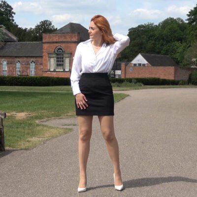 short skirt, leg and heel