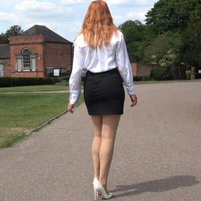 short skirt, leg and heel