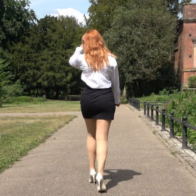 short skirt, leg and heel