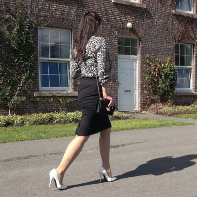 white high heel pumps