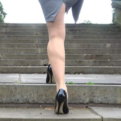 tottering high heeled girl