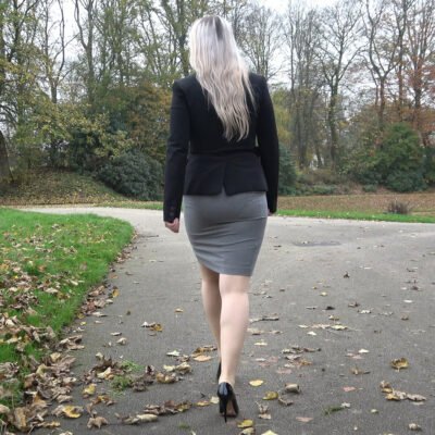 her thin spike heels