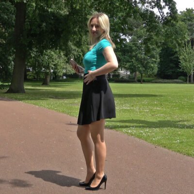 a walk of fantasy in her high heels