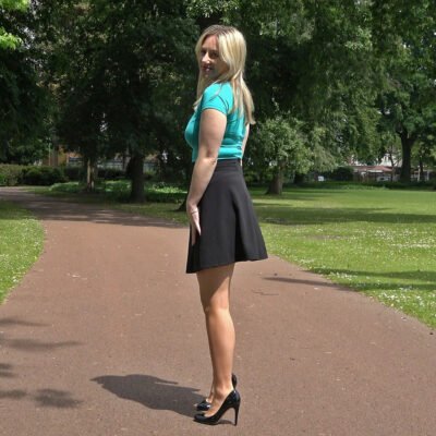 a walk of fantasy in her high heels