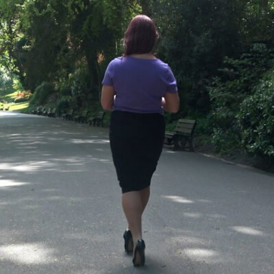 her stylish stiletto