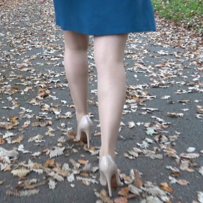 stepping high in her heels