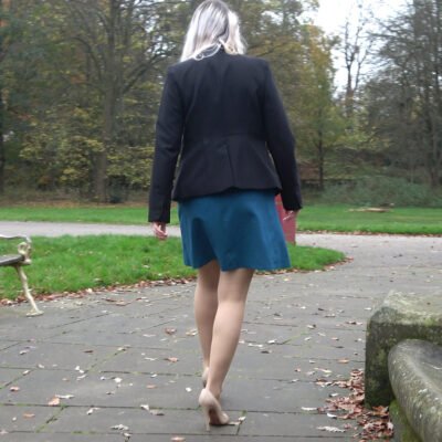 stepping high in her heels