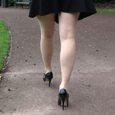 her stiletto heeled legs