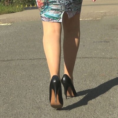 leggy lady in heels