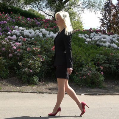 swishing nylons and heels