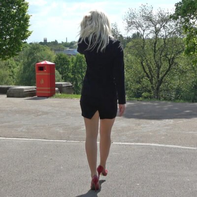 swishing nylons and heels