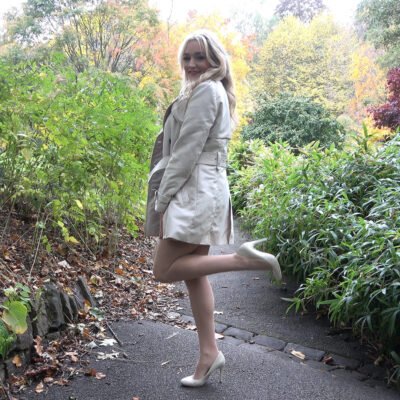 thin pale stocking and high heel