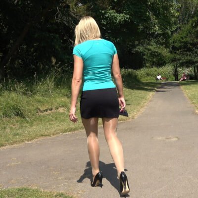 slim skirt in heels